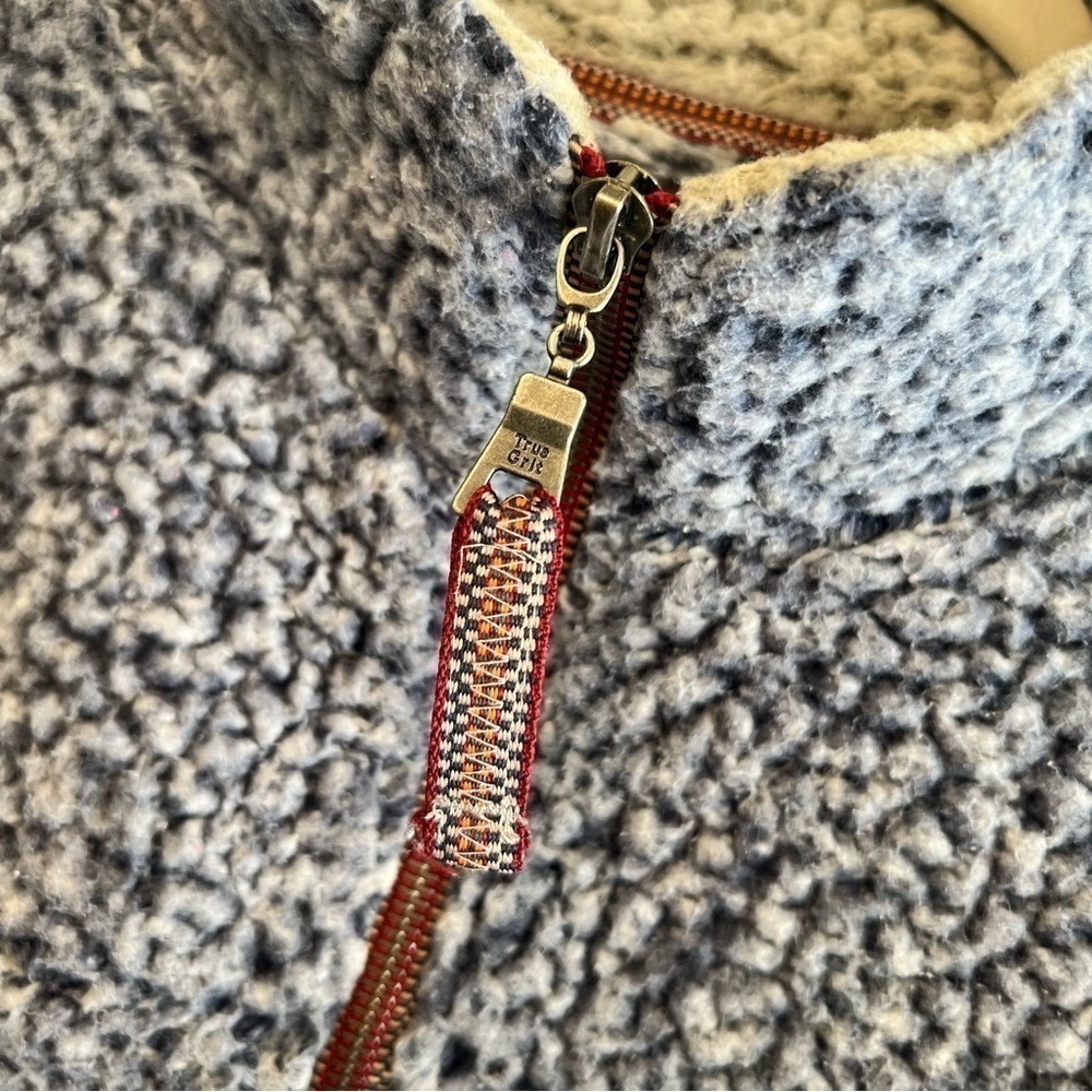 TRUE Grit The Original Frosty Tipped Pile 1/2 Zip Pullover in Blue - Picture 5 of 8